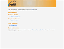 Tablet Screenshot of metadata.ukfederation.org.uk